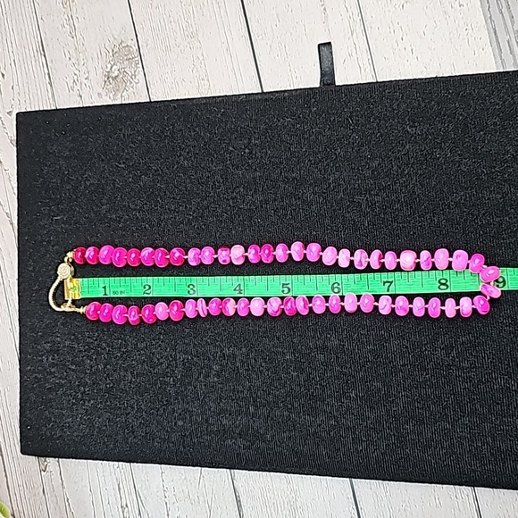 GENUINE RARE HANDSTRUNG BRIGHT PINK OPAL & DIAMOND PAVE 18" NECKLACE - Picture 15 of 15